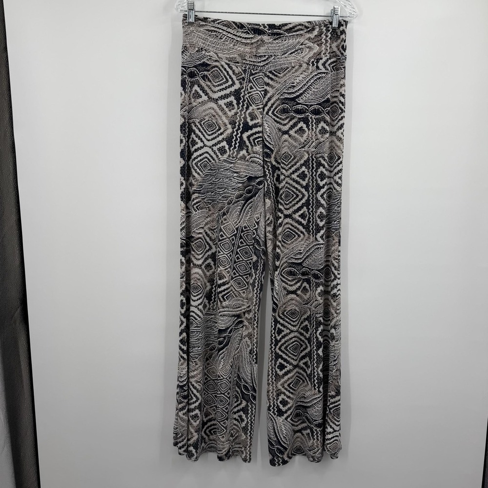 Clara Sunwoo Pants Womens L Gray Wide Leg Pull On Elastic Waist Stretch